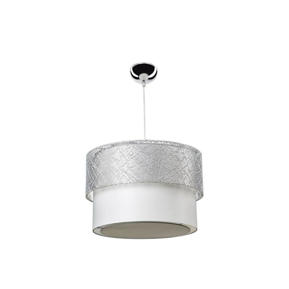 Lampada a sospensione Polo MDL2355 con paralume in PVC effetto tessuto grigio Lampada a sospensione Polo MDL2355 con paralume in PVC effetto tessuto grigio