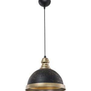 Lampada da soffitto Astek ASZ1637 con paralume in metallo nero