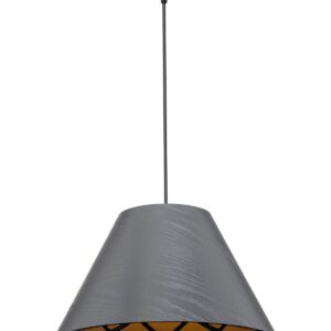 Lampada da soffitto Ayda ASZ1560 con paralume in PVC effetto tessuto antracite