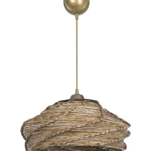 Lampada da soffitto Risa MDL4940 con paralume in carta intrecciata rustica