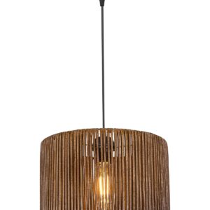 Lampada da soffitto Roya ASZ1700 in carta intrecciata rustica marrone