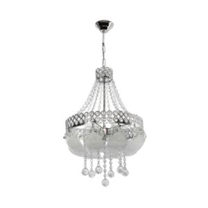 Lampada da soffitto Sare MDL3550 argento vetro decorato e pietre effetto cristallo