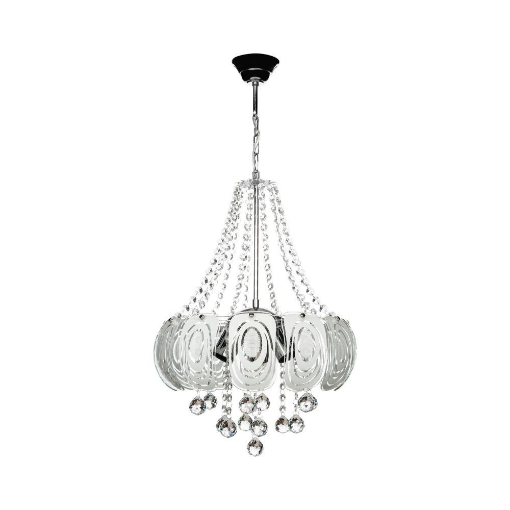 Lampada da soffitto Yon MDL3973 argento vetro decorato e pietre effetto cristallo Lampada da soffitto Yon MDL3973 argento vetro decorato e pietre effetto cristallo