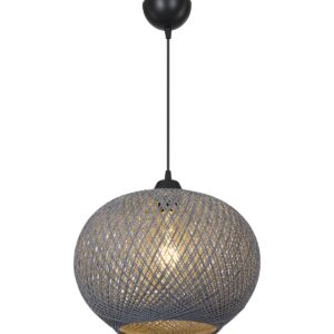 Lampada da soffitto Yumak MDL4745 con paralume in corda antracite