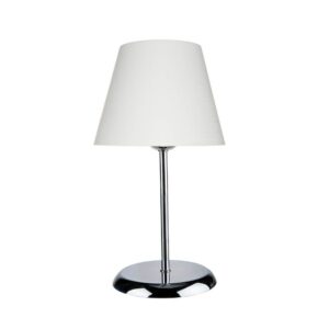 Lampada da tavolo Elva ASZ1047 in metallo e paralume in PVC effetto tessuto