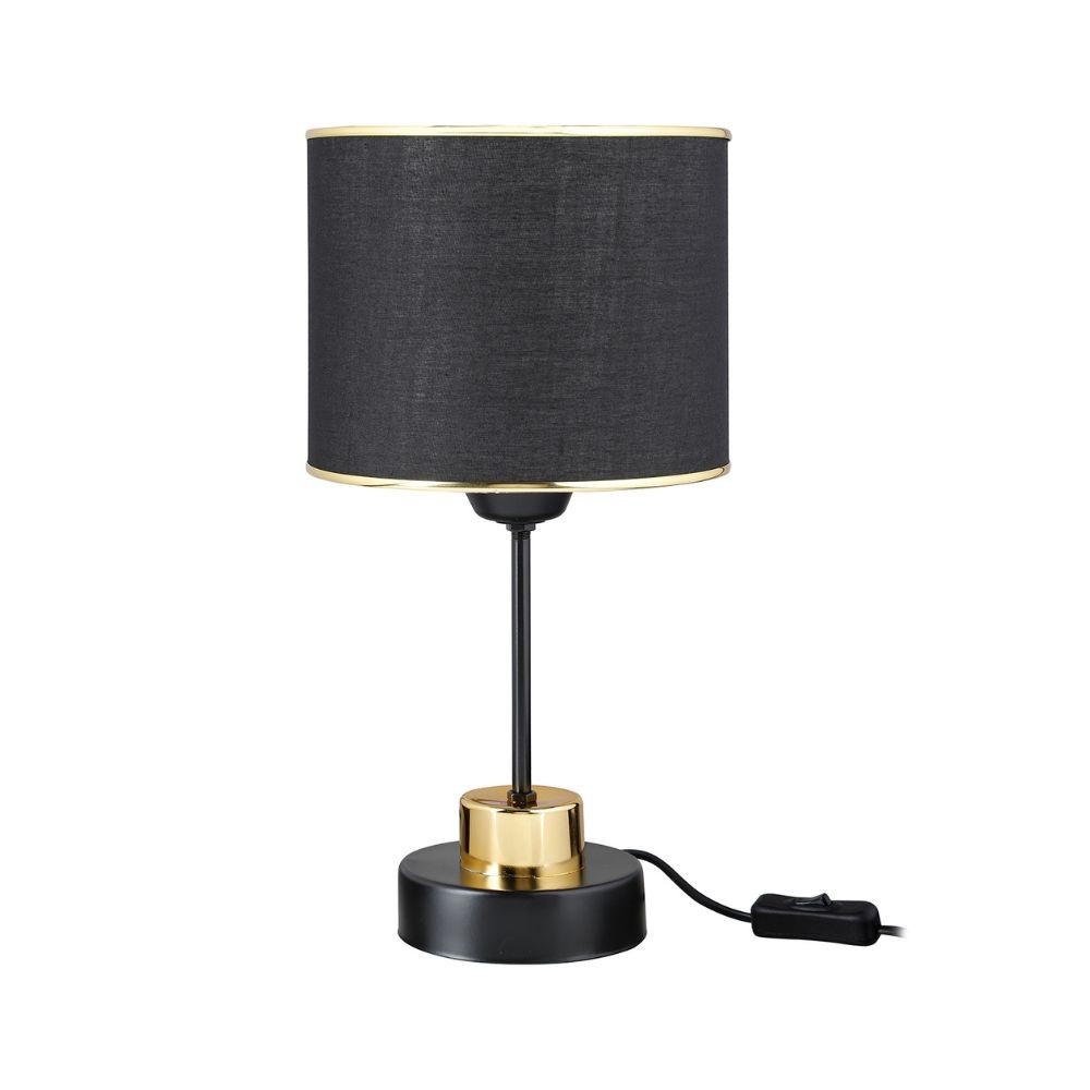 Lampada da tavolo metallo e paralume in PVC effetto tessuto nero Arden ASZ1633 Lampada da tavolo metallo e paralume in PVC effetto tessuto nero Arden ASZ1633