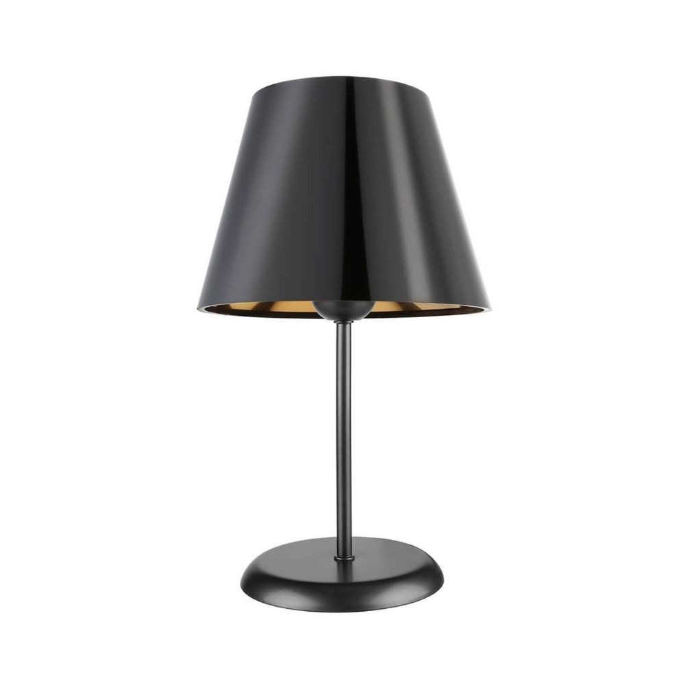 Lampada da tavolo Verda ASZ1212 in metallo e paralume in PVC effetto tessuto nero Lampada da tavolo Verda ASZ1212 in metallo e paralume in PVC effetto tessuto nero