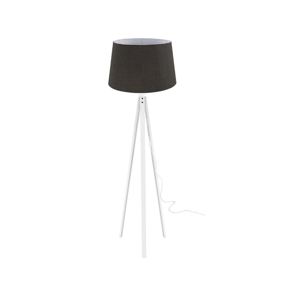 Lampada da terra DECOBI2660 con paralume in PVC effetto tessuto nero Lampada da terra DECOBI2660 con paralume in PVC effetto tessuto nero
