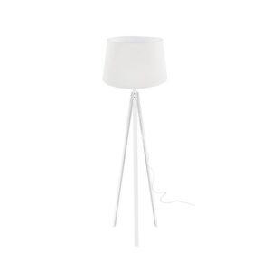 Lampada da terra DECOBI2736 con paralume in PVC effetto tessuto bianco
