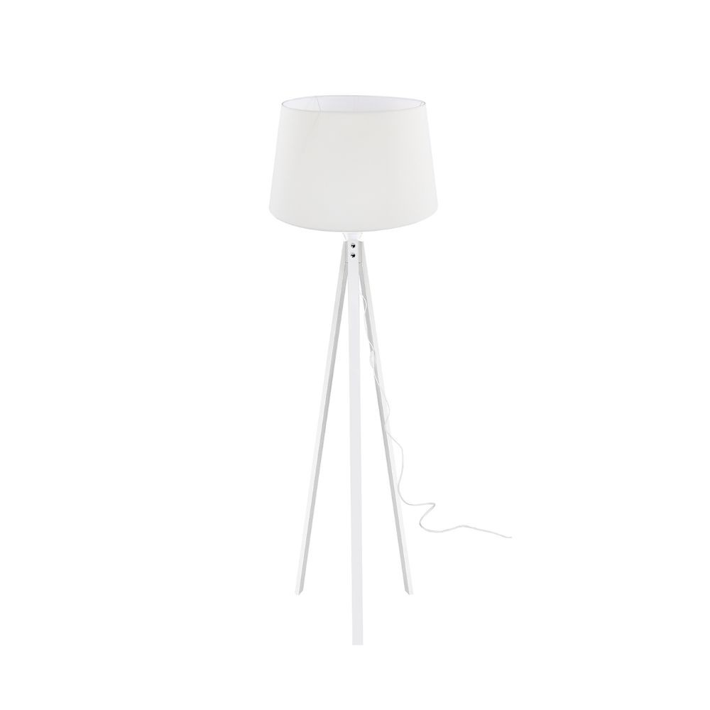 Lampada da terra DECOBI2736 con paralume in PVC effetto tessuto bianco Lampada da terra DECOBI2736 con paralume in PVC effetto tessuto bianco
