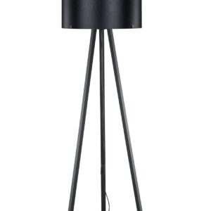 Lampada da terra Piko MDL5134 con piantana e paralume in PVC effetto tessuto nero