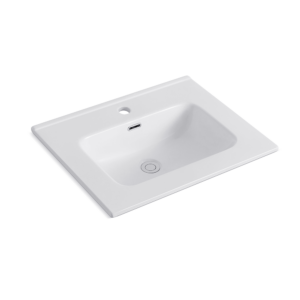 Lavabo consolle da appoggio LAV9060ES in ceramica 1 vasca 61x36.5 cm. bianco lucido