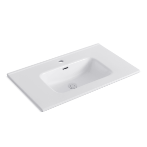 Lavabo consolle da appoggio LAV9080ES in ceramica 1 vasca 81x36.5 cm. bianco lucido