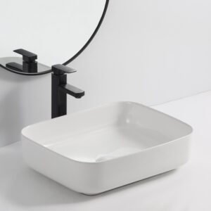 Lavabo da appoggio BOWL9391B in ceramica 50x39x13 cm. bianco