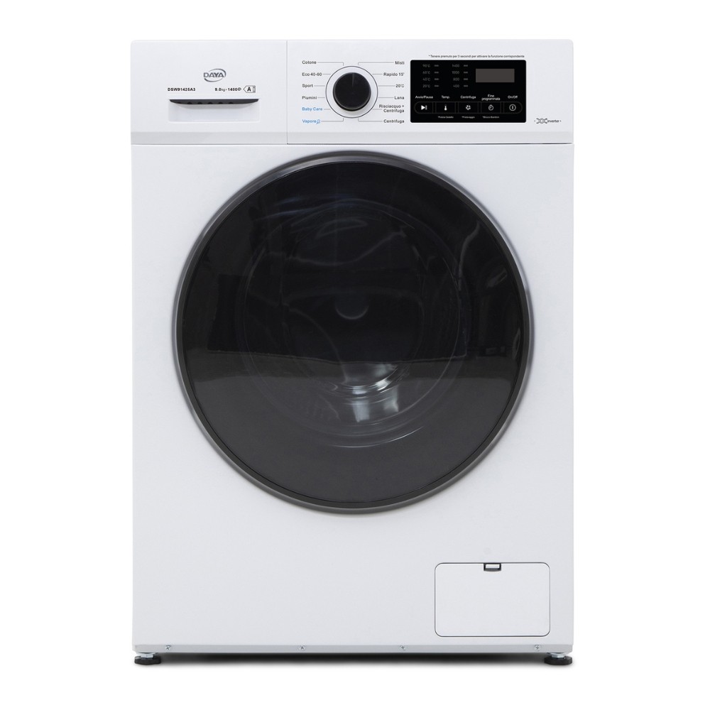 Lavatrice Daya DSW91425A3 9 kg 1400 giri Inverter BLDC Weight Sensing bianco classe A Lavatrice Daya DSW91425A3 9 kg 1400 giri Inverter BLDC Weight Sensing bianco classe A