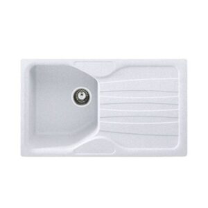 Lavello 1 vasca con gocciolatoio reversibile Franke CUG 611 in fragranite bianco