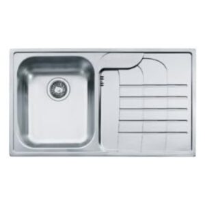 Lavello 1 vasca Franke Zodiaco Zox 614 con gocciolatoio destro 86x50 cm. inox