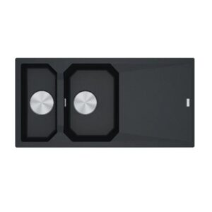 Lavello 2 vasche Franke FXG661 con gocciolatoio reversibile fragranite 100x50 cm. nero