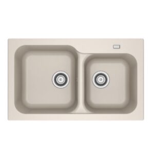 Lavello 2 vasche Franke KID620 incasso in tectonite beige 83x50 cm.