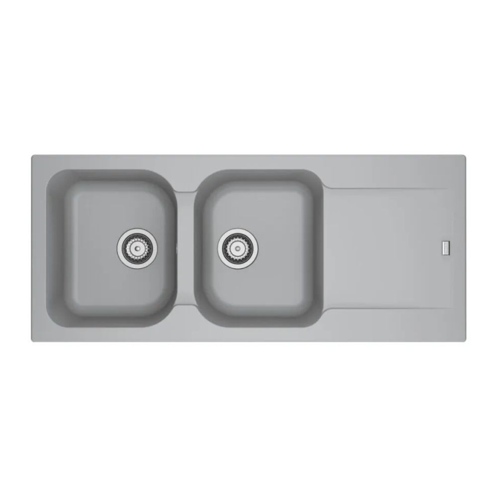 Lavello 2 vasche Franke KID621BE con gocciolatoio reversibile 116x50 cm. grigio Lavello 2 vasche Franke KID621BE con gocciolatoio reversibile 116x50 cm. grigio