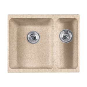 Lavello 2 vasche Franke Kubus KBG 160 sottotop in fragranite avena 55.8x46 cm.