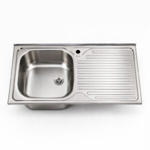 Lavello appoggio SA10050 1 vasca con gocciolatoio destro 100x50 cm. inox