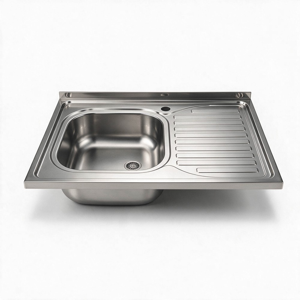 Lavello da appoggio SA30 una vasca con gocciolatoio destro 80x60cm. inox Lavello da appoggio SA30 una vasca con gocciolatoio destro 80x60cm. inox