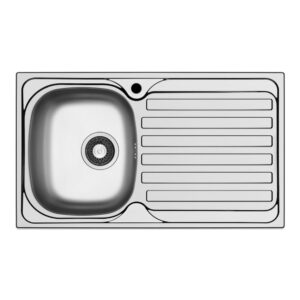 Lavello da incasso Adriatico861 monostampo con 1 vasca sinistra e gocciolatoio destro inox scatolato singolarmente