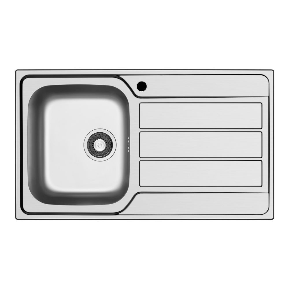 Lavello da incasso Tirreno861 con 1 vasca sinistra con gocciolatoio destro inox scatolato singolarmente Lavello da incasso Tirreno861 con 1 vasca sinistra con gocciolatoio destro inox scatolato singolarmente