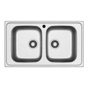 HOME Lavello da incasso Tirreno862 2 vasche 86x50 inox scatolato singolarmente