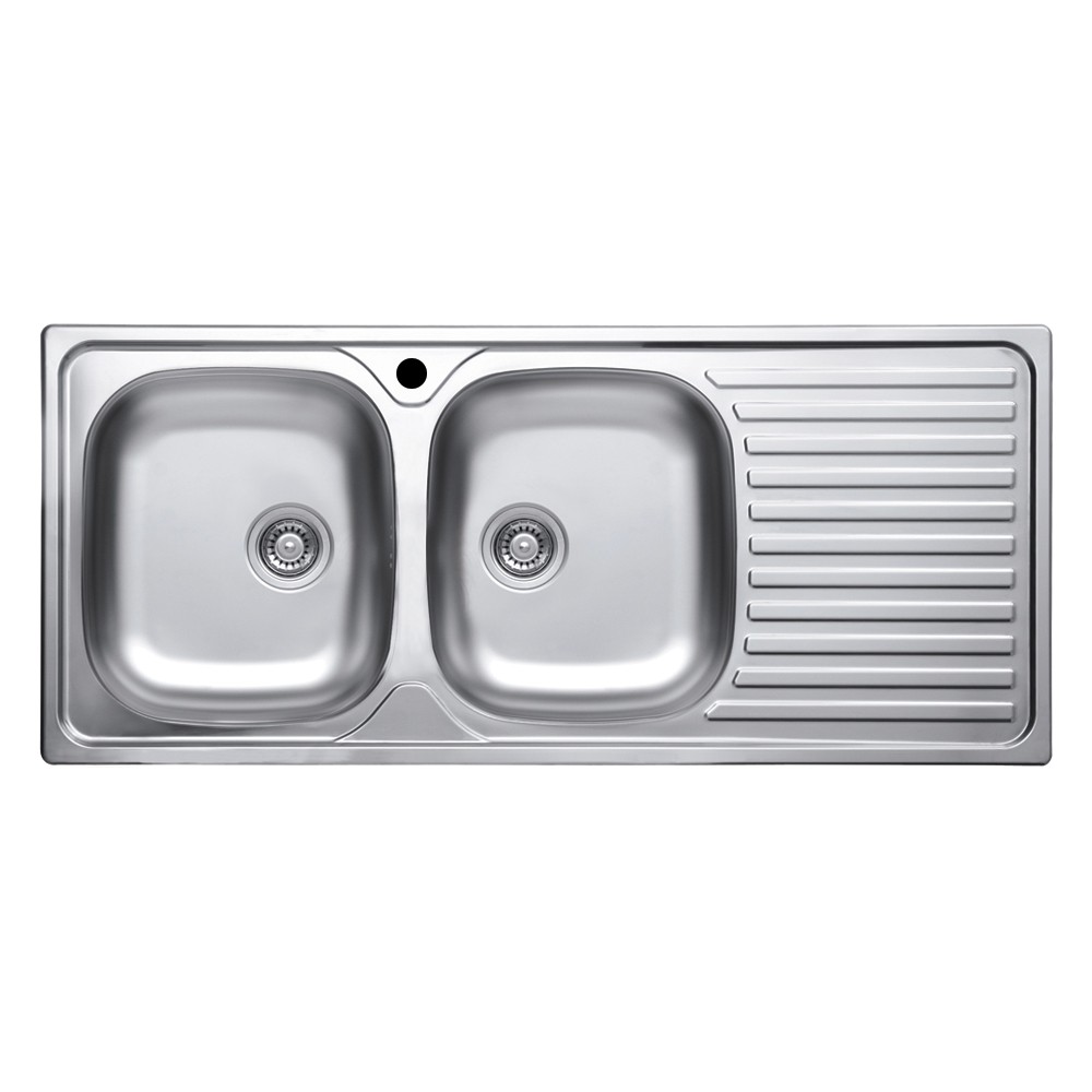 Lavello incasso cucina MP1162DX acciaio116x50 cm due vasche e gocciolatoio destro Lavello incasso cucina MP1162DX acciaio116x50 cm due vasche e gocciolatoio destro