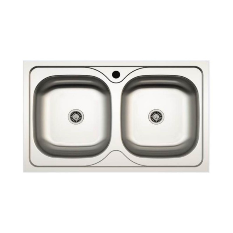 Lavello incasso cucina MP862V acciaio 86x50 cm due vasche Lavello incasso cucina MP862V acciaio 86x50 cm due vasche