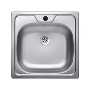 Lavello incasso monostampo N244KR 1 vasca 48x48 cm. inox