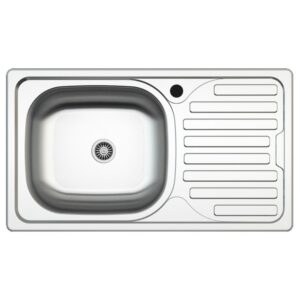 Lavello incasso SA07 una vasca con gocciolatoio destro 43.5x76 cm. inox
