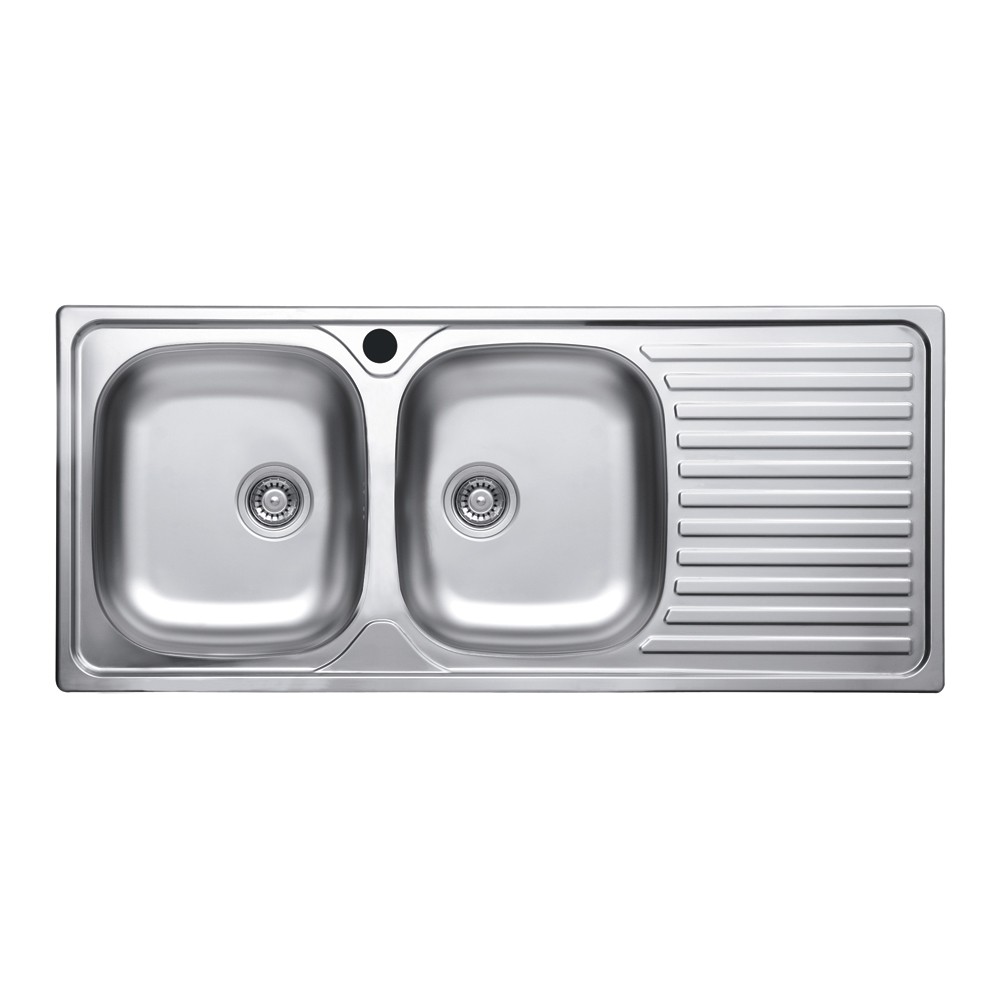 Lavello 116x50 SA138 2 vasche e gocciolatoio destro Lavello 116x50 SA138 2 vasche e gocciolatoio destro