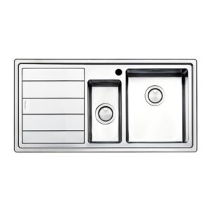 Lavello SAXT332 100x50 cm 1 vasca con vaschetta e gocciolatoio sinistro
