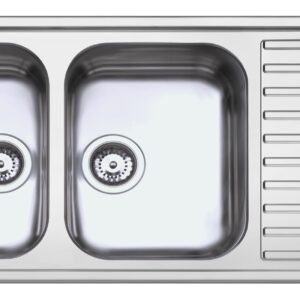 Lavello SAXT333A 2 vasche 116x50 cm gocciolatoio destro