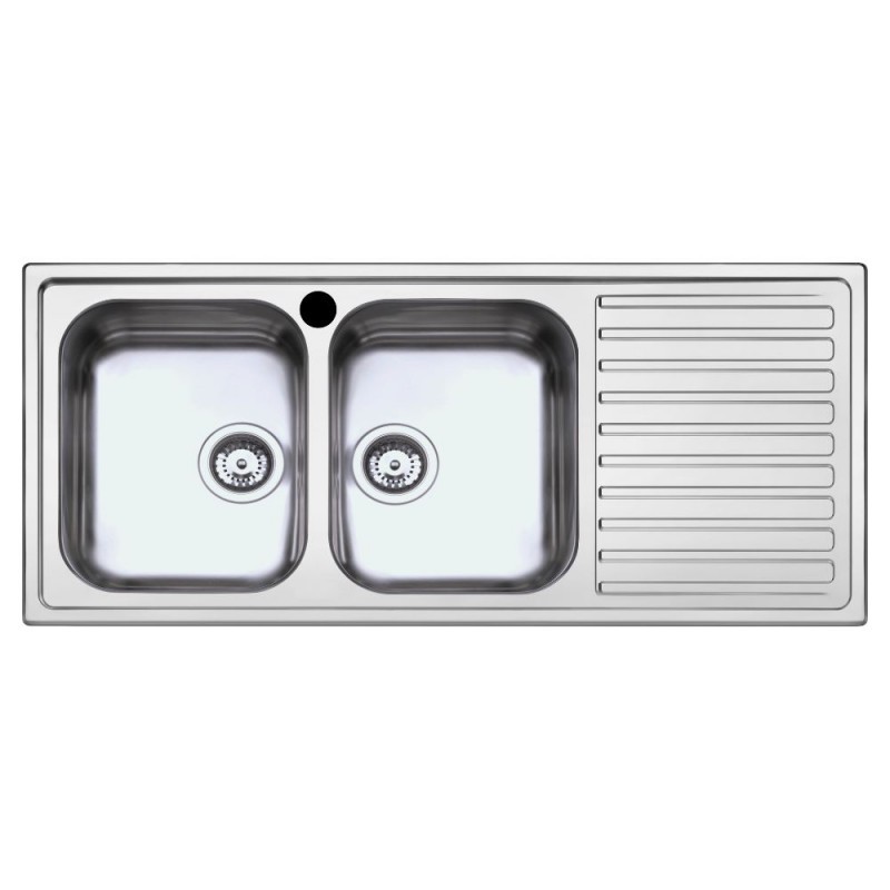 Lavello SAXT333A 116x50 cm 2 vasche gocciolatoio sinistro Lavello SAXT333A 116x50 cm 2 vasche gocciolatoio sinistro