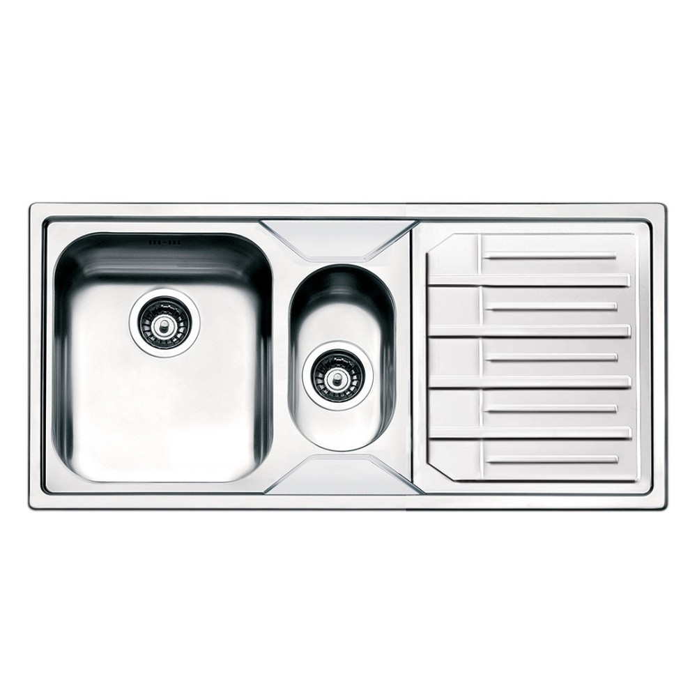 Lavello semifilo Smeg LP102D2 inox 100x50 cm 1 + 1/2 con gocciolatoio destro Lavello semifilo Smeg LP102D2 inox 100x50 cm 1 + 1/2 con gocciolatoio destro
