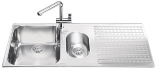Lavello Smeg LTS102D2 inox 1+1/2 vasca con gocciolatoio destro 100x50 cm Lavello Smeg LTS102D2 inox 1+1/2 vasca con gocciolatoio destro 100x50 cm