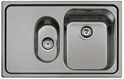 Lavello Smeg SP7915SN 79x50 cm 1+1/2 vasca con gocciolatoio sinistro acciaio inox nero