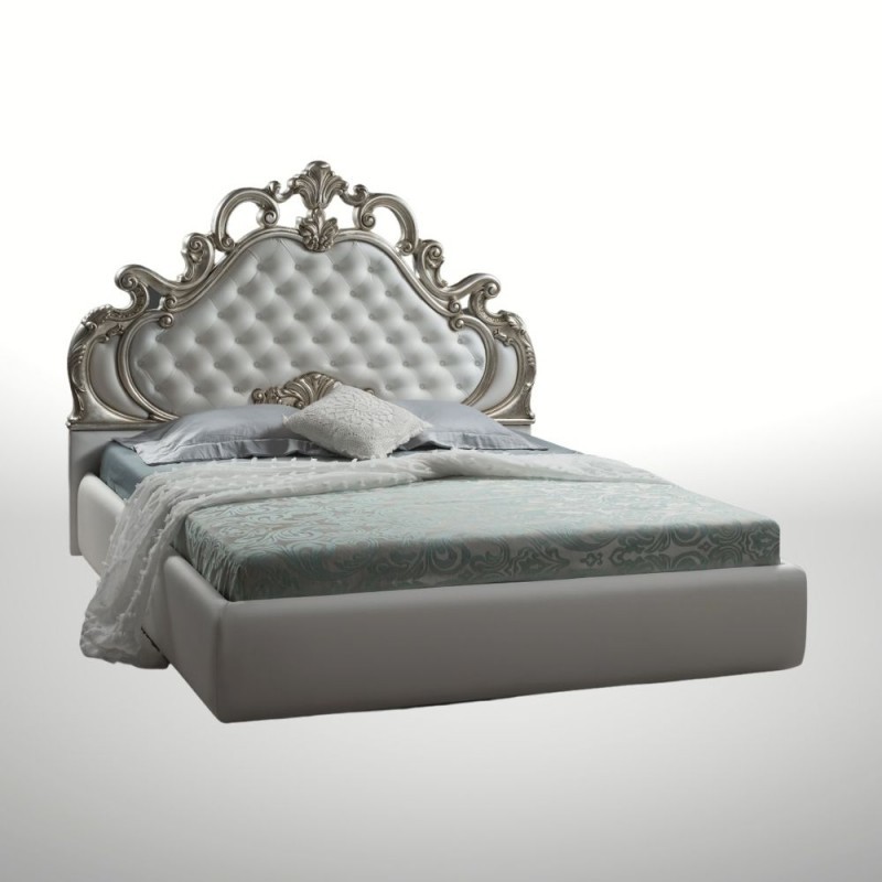 Letto matrimoniale barocco Aleksandra bianco contenitore Letto matrimoniale barocco Aleksandra bianco contenitore