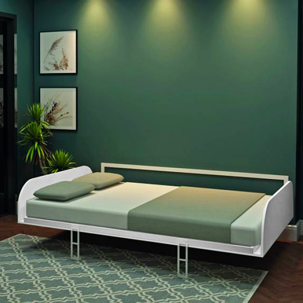 Letto matrimoniale a scomparsa Simple con apertura orizzontale bianco Letto matrimoniale a scomparsa Simple con apertura orizzontale bianco