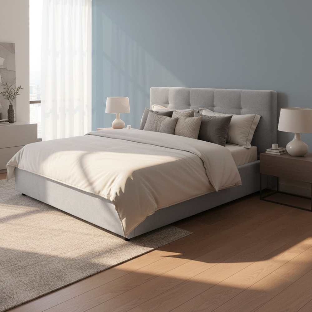Letto matrimoniale Ascoli contenitore in tessuto Enjoy 20 grigio chiaro Letto matrimoniale Ascoli contenitore in tessuto Enjoy 20 grigio chiaro
