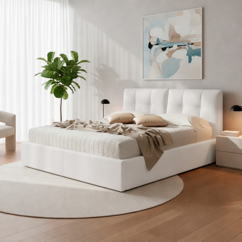 Letto matrimoniale con contenitore Melia bianco Letto matrimoniale con contenitore Melia bianco