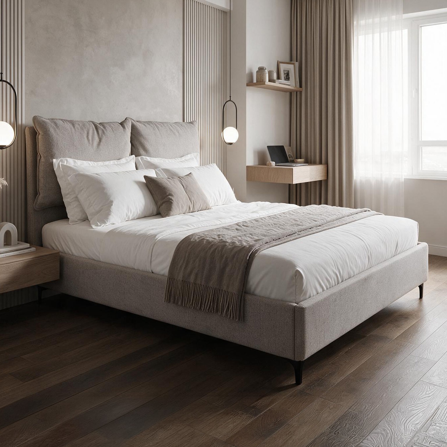 Letto matrimoniale Vogue contenitore in tessuto Aragon 20 taupe Letto matrimoniale Vogue contenitore in tessuto Aragon 20 taupe
