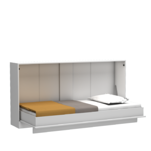 Letto singolo a scomparsa Life con apertura orizzontale bianco