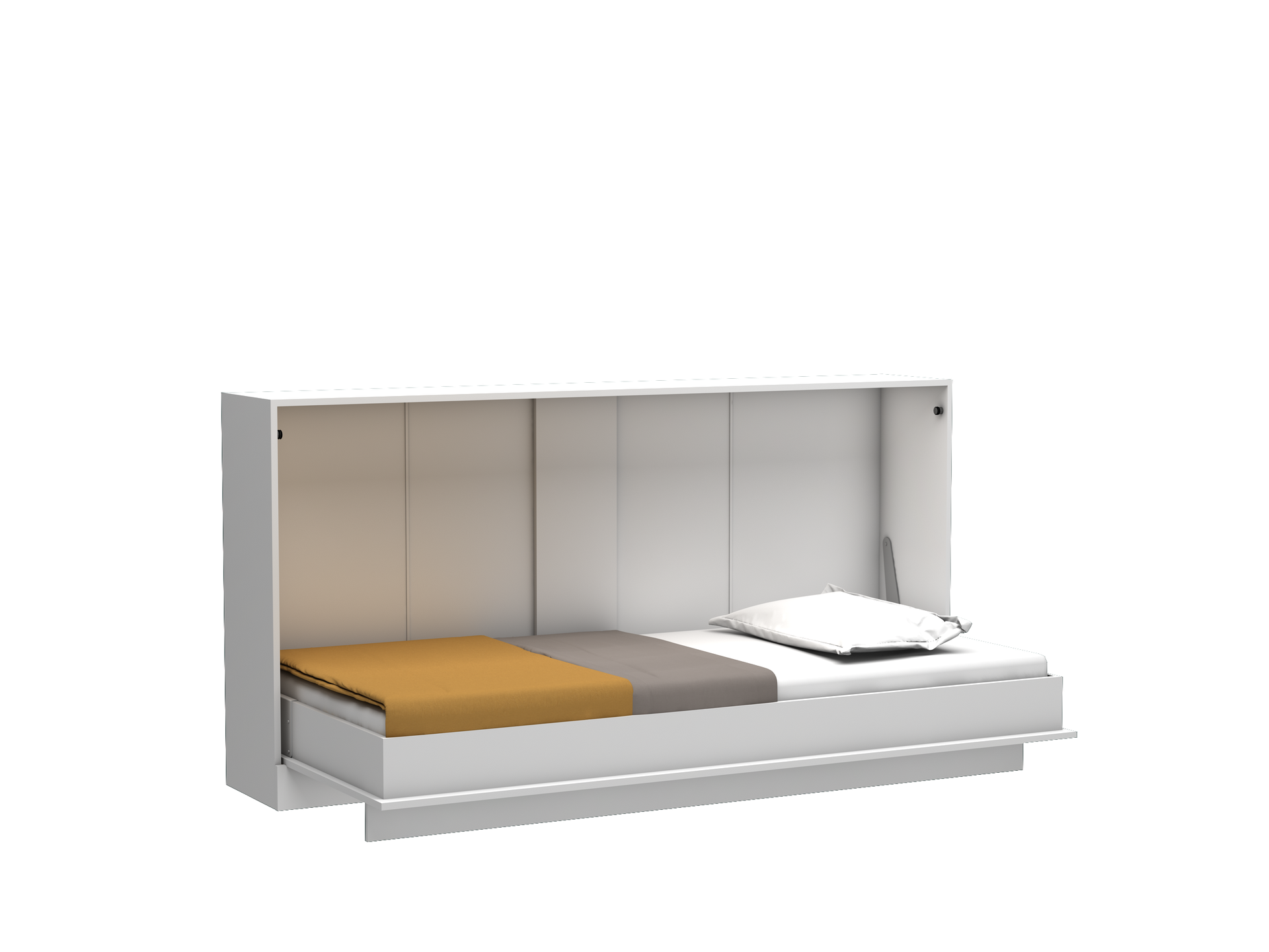 Letto singolo a scomparsa Life con apertura orizzontale bianco Letto singolo a scomparsa Life con apertura orizzontale bianco