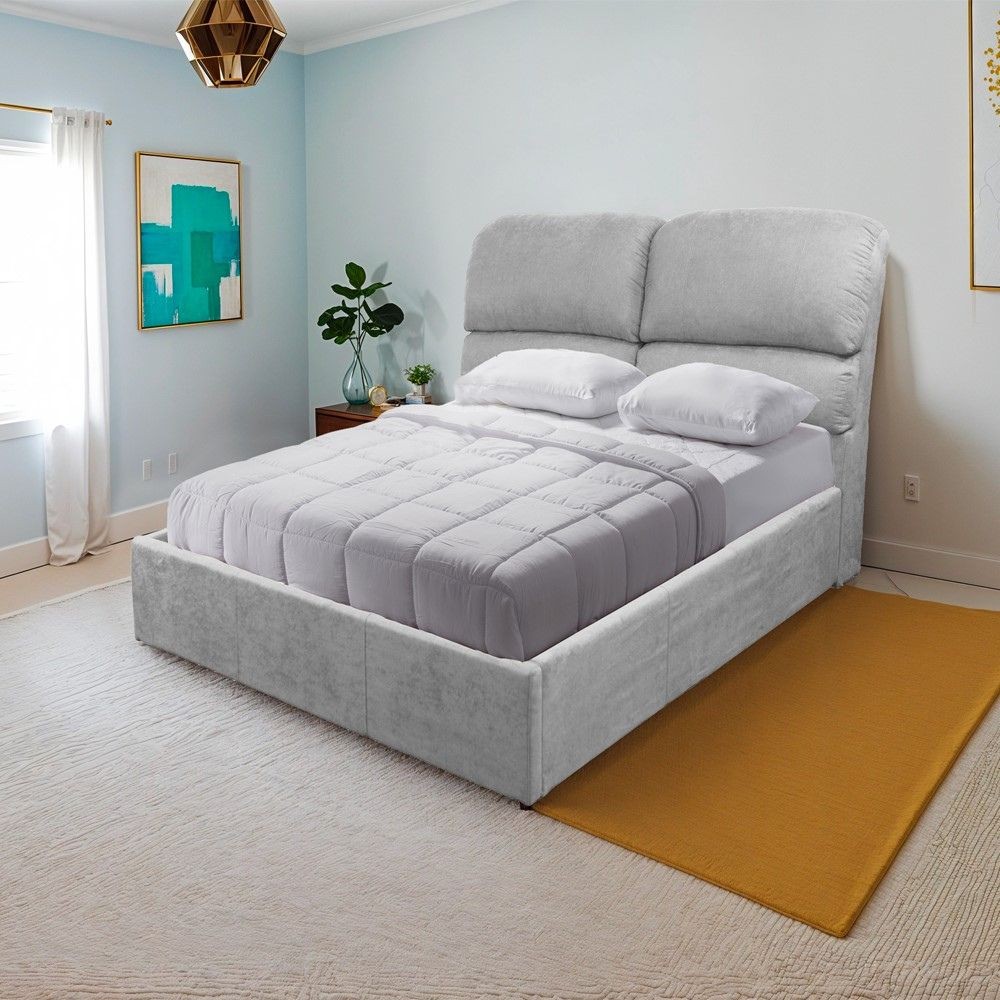 Letto una piazza e mezzo Sofaback contenitore in tessuto Enjoy 20 light gray Letto una piazza e mezzo Sofaback contenitore in tessuto Enjoy 20 light gray