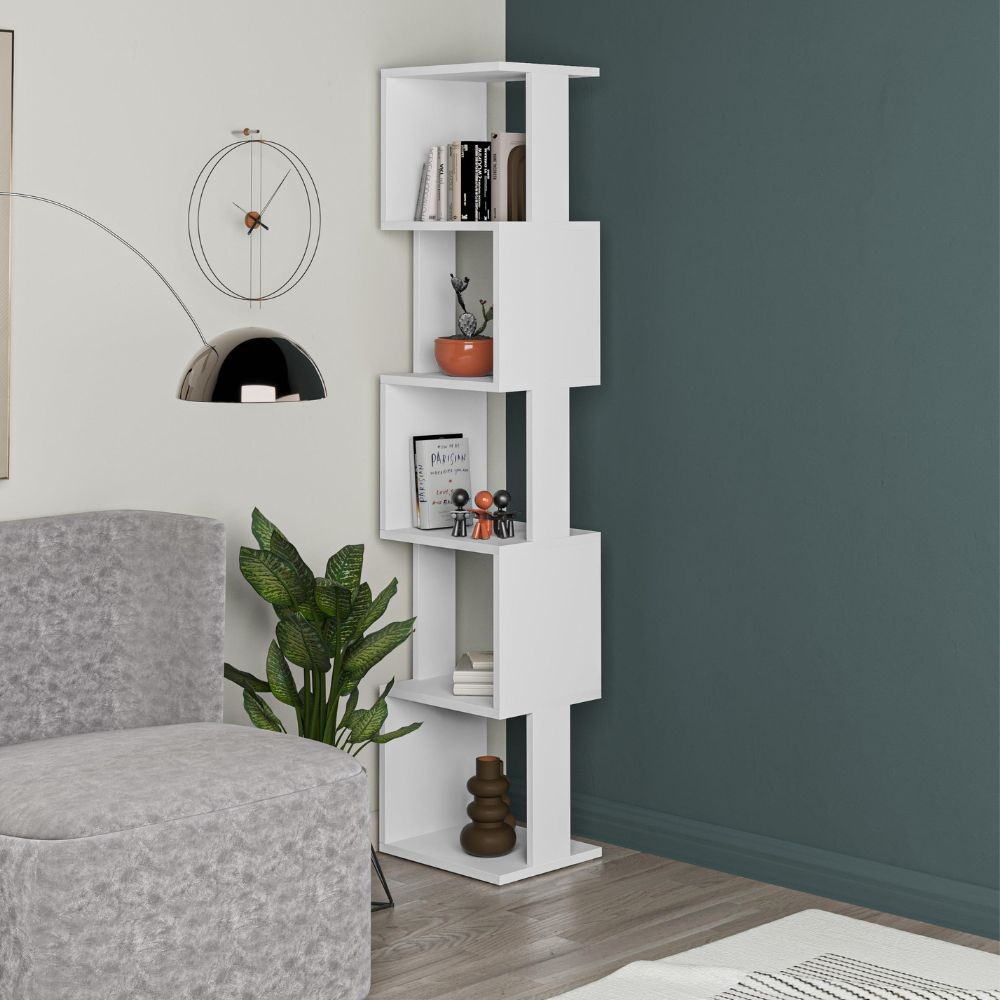 Libreria a cubo Piri colore bianco H 161x30x35 cm. Libreria a cubo Piri colore bianco H 161x30x35 cm.